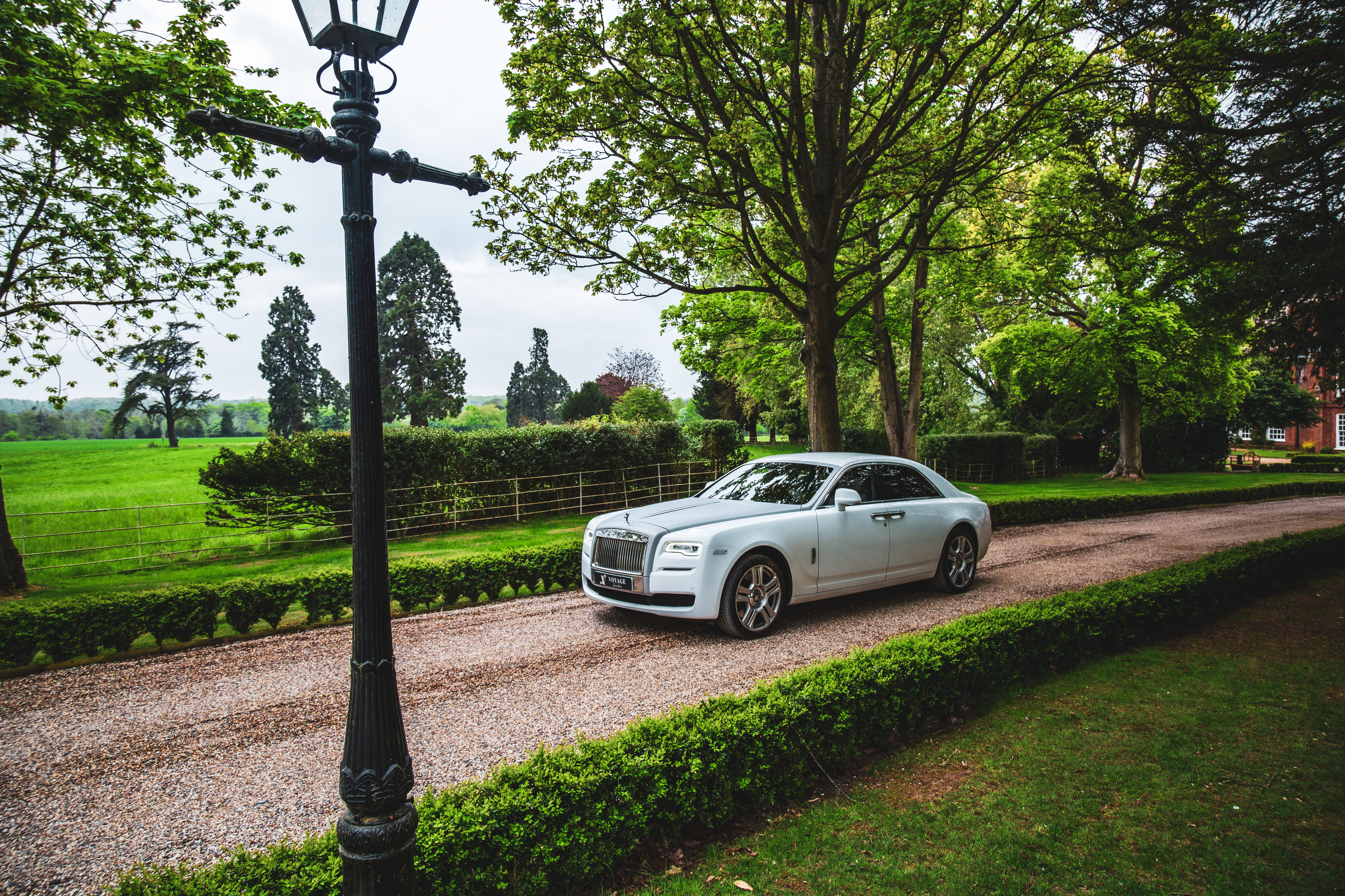 Rolls Royce Ghost at country estate